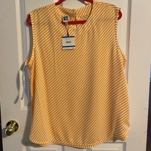 NWT Anne Klein XL striped sleeveless blouse